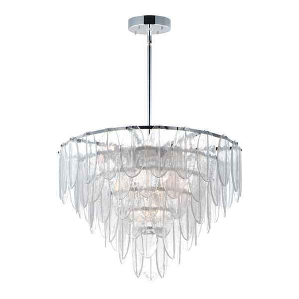 Maxim Glacier 19-Light 31.5" Wide White / Polished Chrome Chandelier 30737CLWTPC